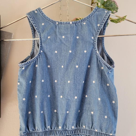 Cat & Jack Girl's Star Denim Romper 4T - Picture 4 of 9